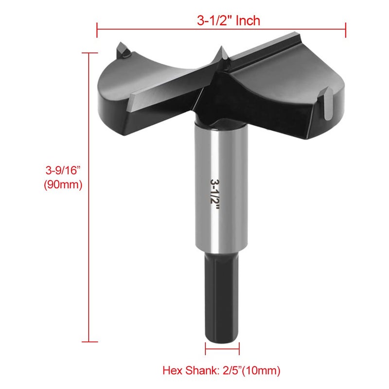 ASNOMY 3-1/2" Carbide Forstner Drill Bit Set - Hardwood & Plastic Drilling, Hinge Cutter Tool Kit - Image 2